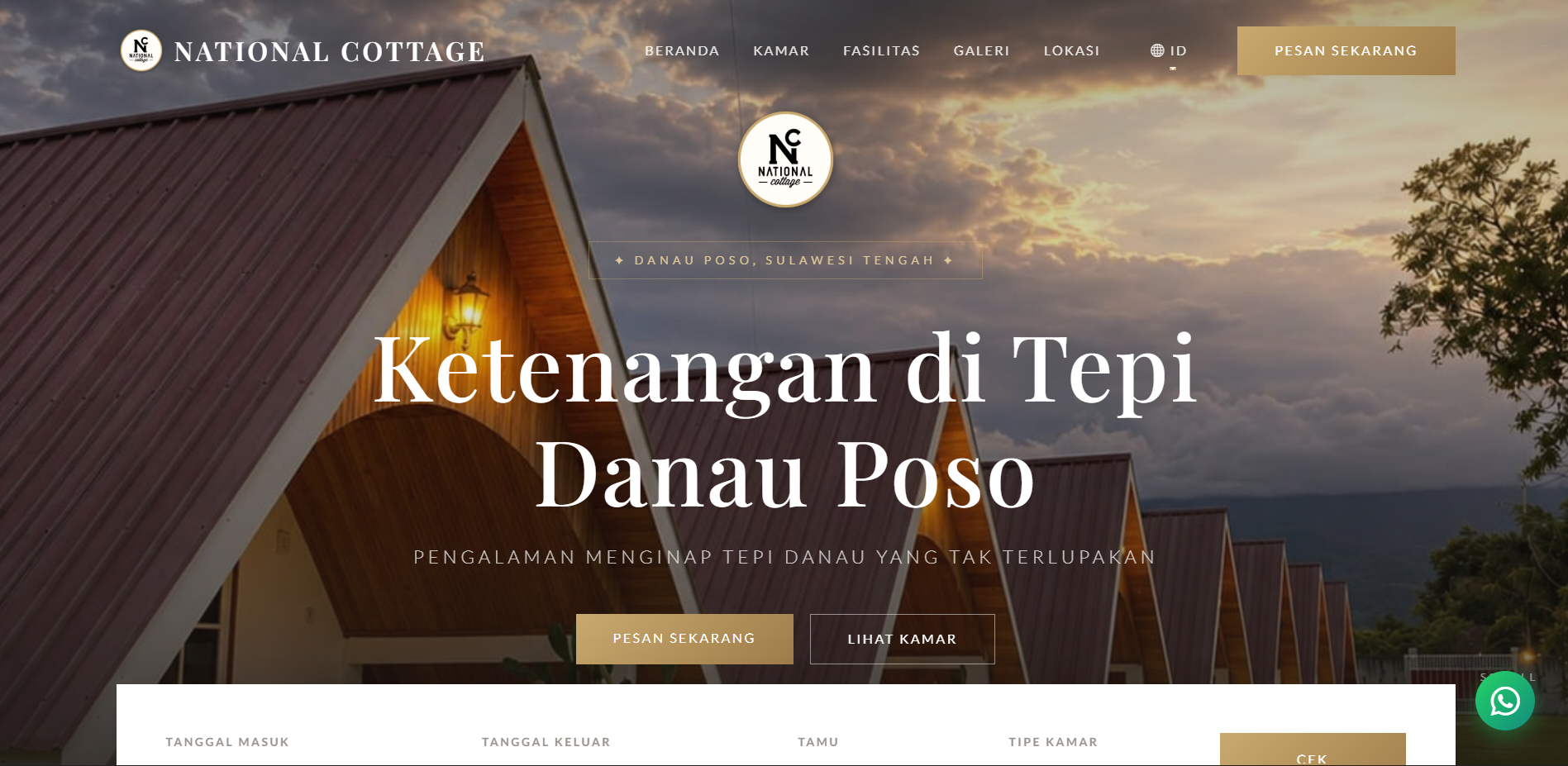 Cottage Booking System — Sistem Reservasi Penginapan Premium Berbasis Web